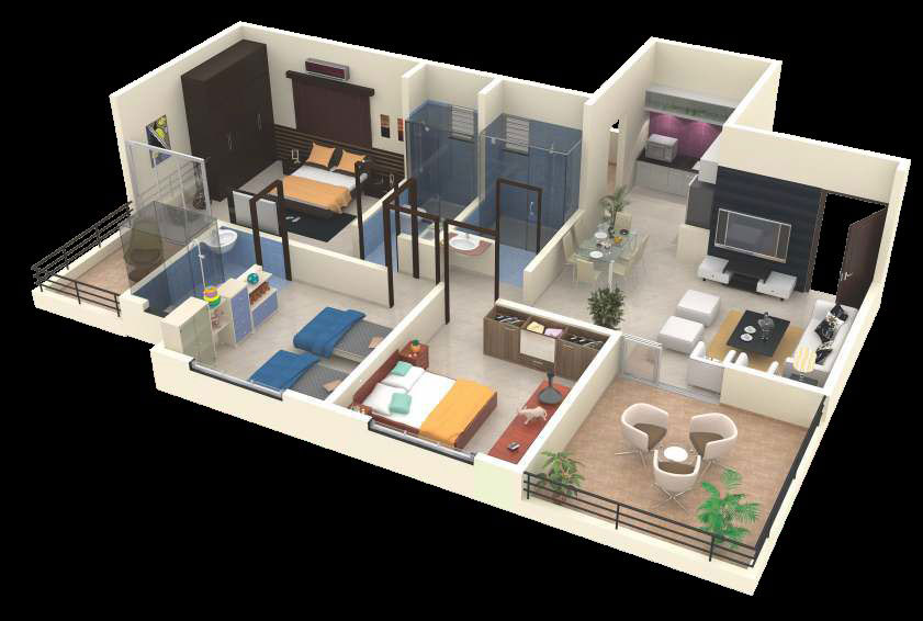 Simple Modern 3bhk Floor Plan Ideas In