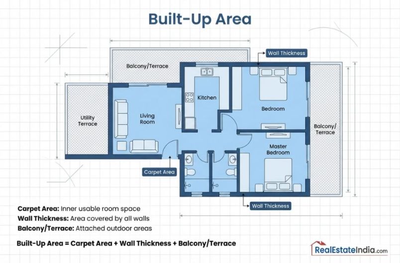 What is Carpet, Built-up, and Super Built-up Area? Complete Guide 2026
