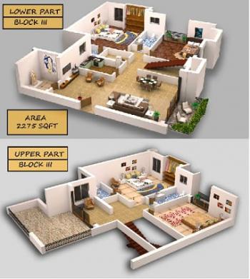 Duplex penthouse apartment 1900 to 2300 sq feet