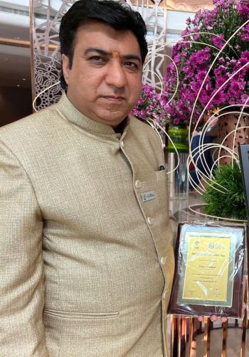 Recognition for Outstanding achievement in Real estate markieting for yr 2021- to Vishal V Parwani SSB Properties - presented by Bangalore Realtors Association-India - 2021