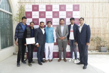 Recognition for Outstanding sales achievement -High Priority circle-By House Of Hiranandani (HOH)- presented by Mr B M Pounacha & Mr Anup Kaushik - to our Team Mr Manish, Mr Bhavesh, Mr Vijay-2019