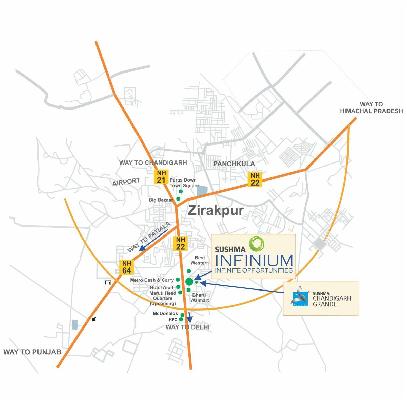 Sushma Infinium, Zirakpur - Commercial Spaces for sale at Zirakpur