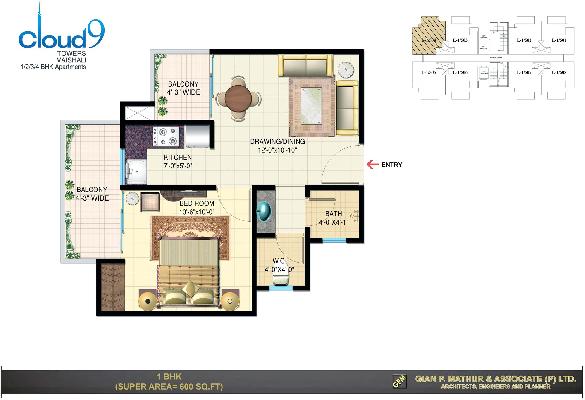 Cloud 9, Ghaziabad - 1/2/3/4 BHK Apartments