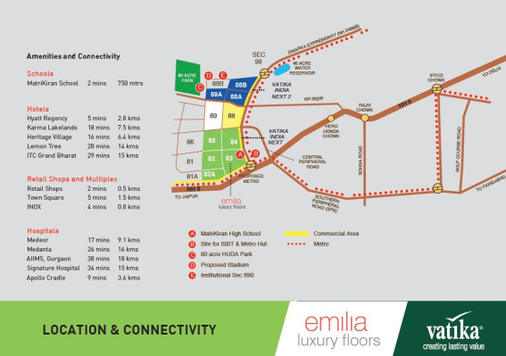 Vatika Emilia Floors, Gurgaon - 2/3 BHK Apartment