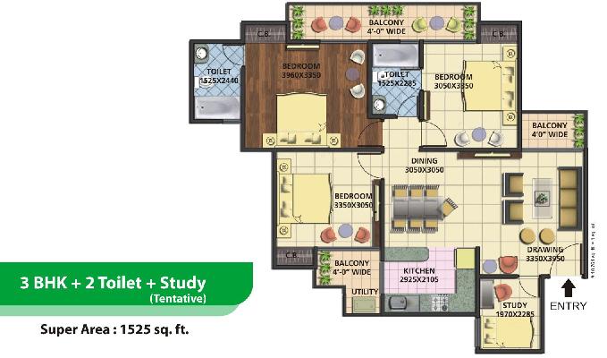 Earth Gracia, Greater Noida - 3 BHK Apartments