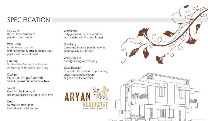 Aryan Residency, Vadodara - 2/3 BHK Duplex Bungalow & Tenaments