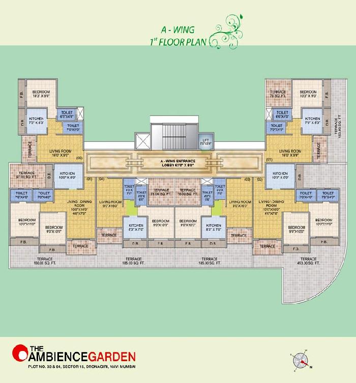 Ambience Garden, Navi Mumbai - Shops with 1/2 BHK Apartments