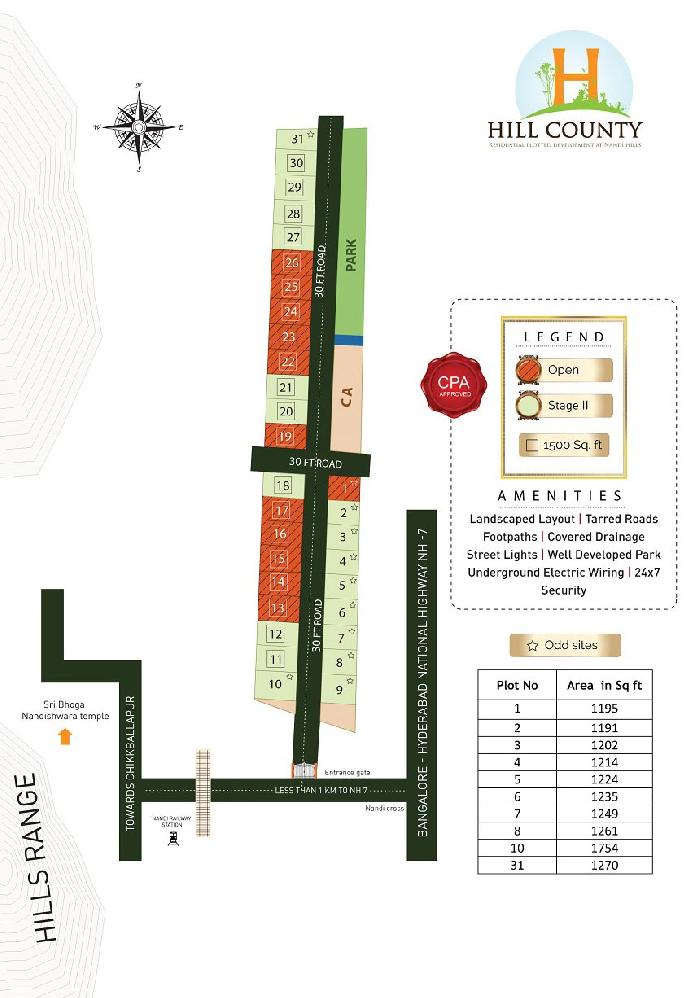 Hill County, Bangalore - Residential Plots