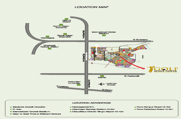 Golf Ridge Tower, Lucknow - 3/4 BHK Apartment