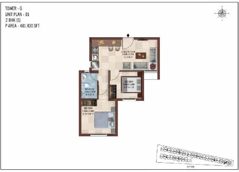 2 BHK Apartment 1062 Sq.ft. for Sale in Vasantham Colony, Chennai