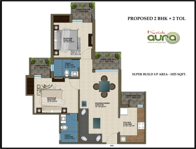 2 BHK 950 Sq.ft. Apartment for Sale in Alwar Bypass Road, Bhiwadi