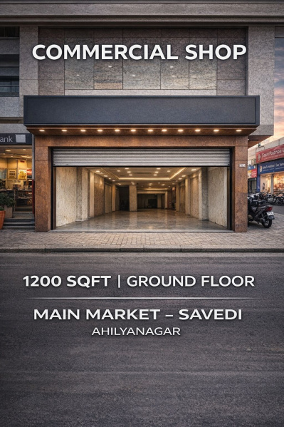  1400 Sq.ft. Commercial Shop for Rent in Savedi, Ahmednagar