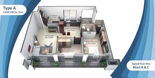 2 BHK Apartment 1170 Sq.ft. for Sale in Gota, Ahmedabad