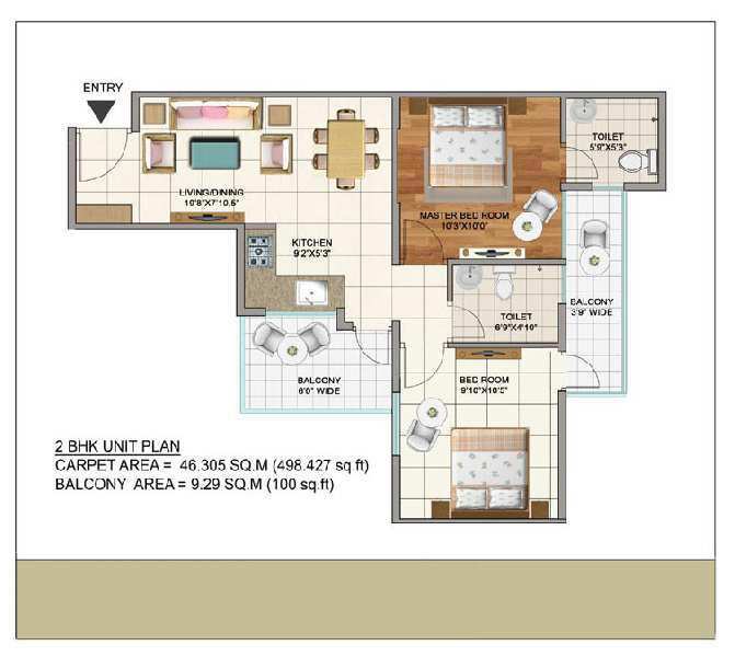 3 BHK Apartment 600 Sq.ft. for Sale in