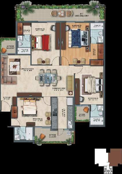 4 BHK Apartment 1942 Sq.ft. for Sale in Airport Road, Zirakpur