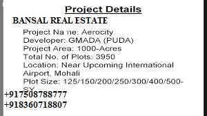  Residential Plot for Sale in Aerocity, Mohali