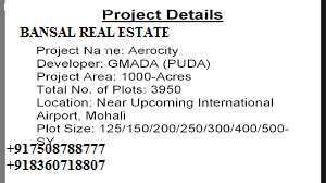  Residential Plot 250 Sq.ft. for Sale in Aerocity, Airport Road, Mohali