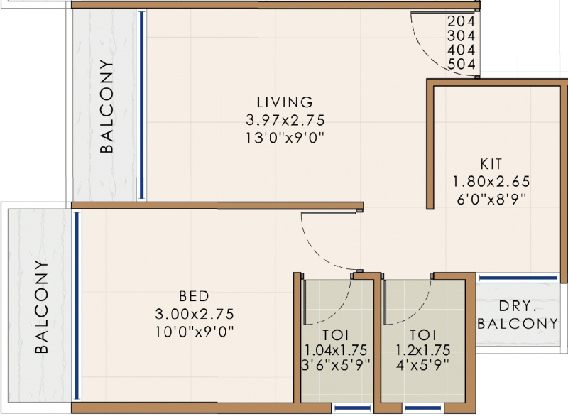 1 BHK Apartment 697 Sq.ft. for Sale in Sector 52, Dronagiri, Navi Mumbai