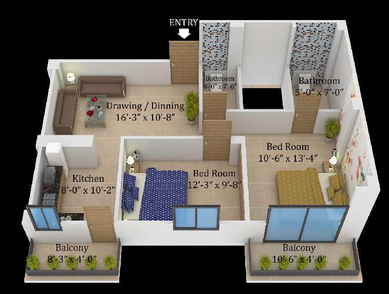 2 BHK Apartment 642 Sq.ft. for Sale in Bedla, Udaipur