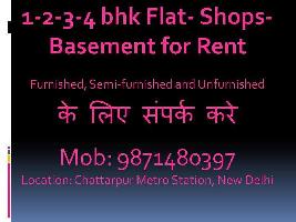 2 BHK Flat for Rent in Chattarpur Enclave II, Delhi