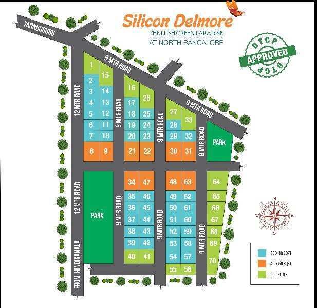  1200 Sq.ft. Residential Plot for Sale in Jangamakote, Bangalore