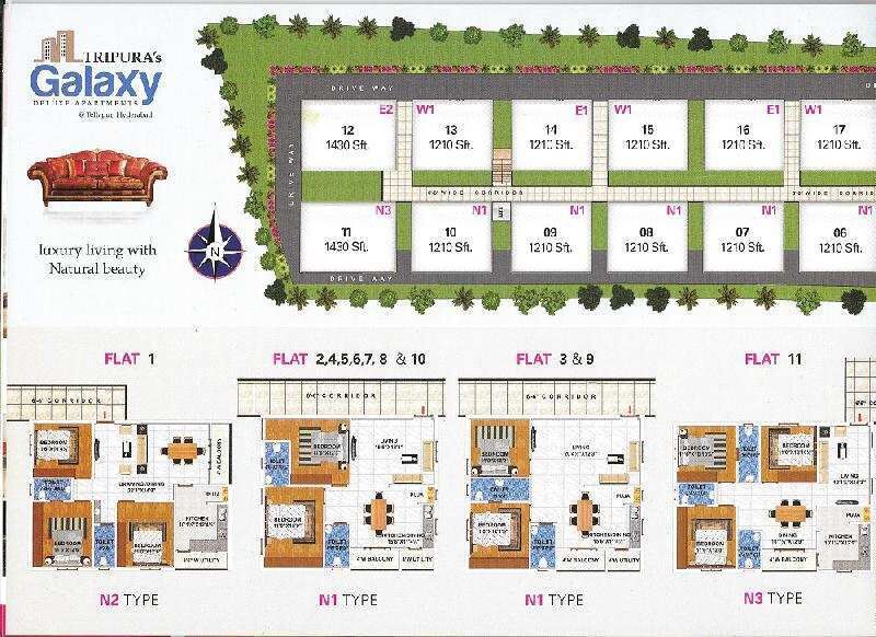 2 BHK Apartment 1210 Sq.ft. for Sale in Adikmet, Hyderabad