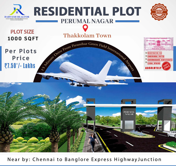  1000 Sq.ft. Residential Plot for Sale in Thakkolam, Vellore