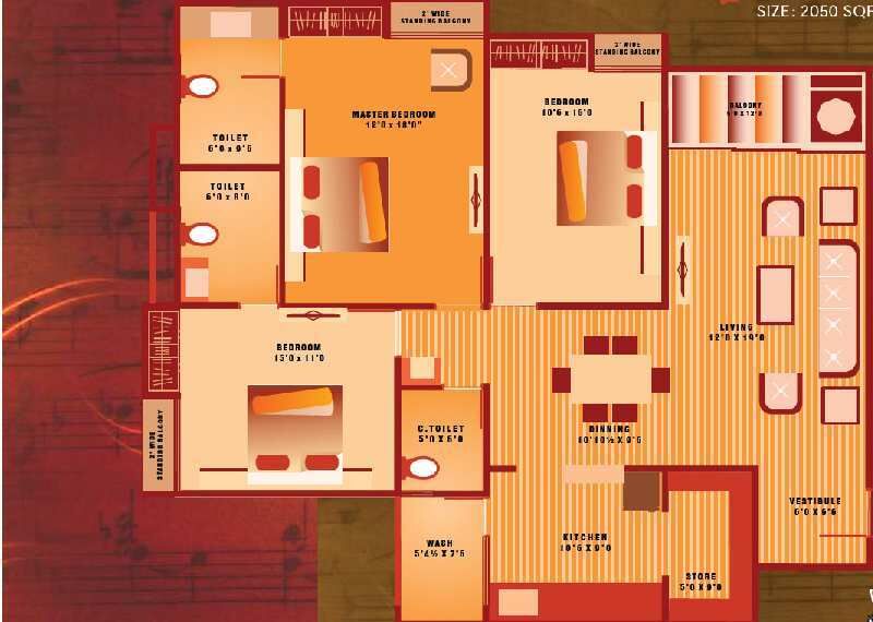 3 BHK Apartment 2050 Sq.ft. for Sale in Sevasi, Vadodara