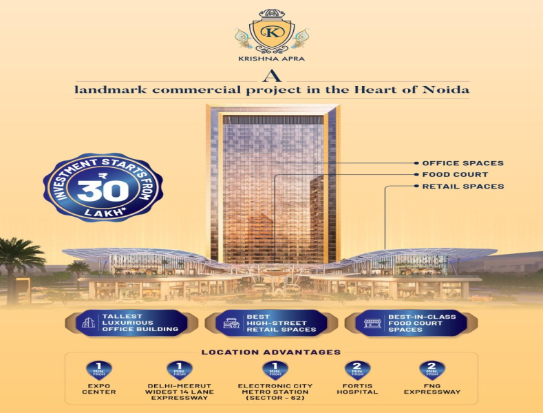  600 Sq.ft. Office Space for Sale in Sector 62 Noida