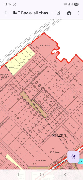  6000 Sq. Meter Industrial Land for Sale in Bawal, Rewari