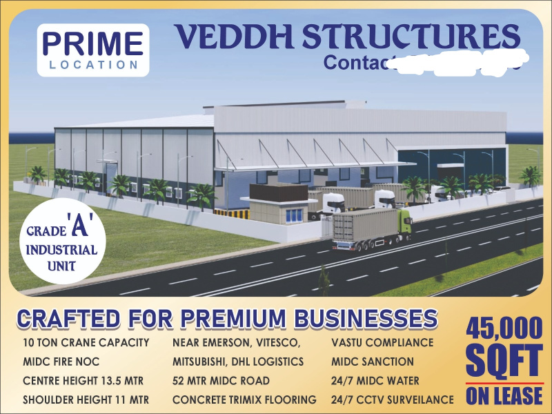  45000 Sq.ft. Factory for Rent in Talegaon MIDC Road, Pune