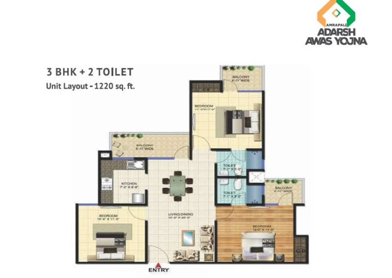 2 BHK Apartment 900 Sq.ft. for Sale in Noida Extension, Greater Noida