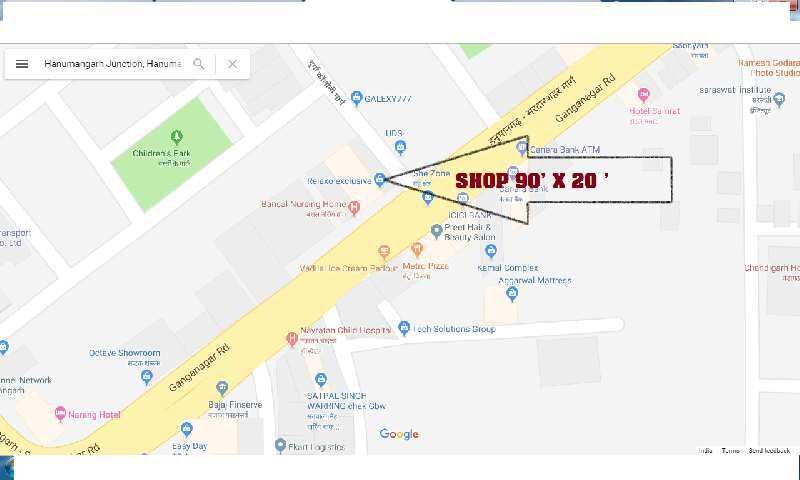  Commercial Land 1800 Sq.ft. for Rent in Hanumangarh Junction