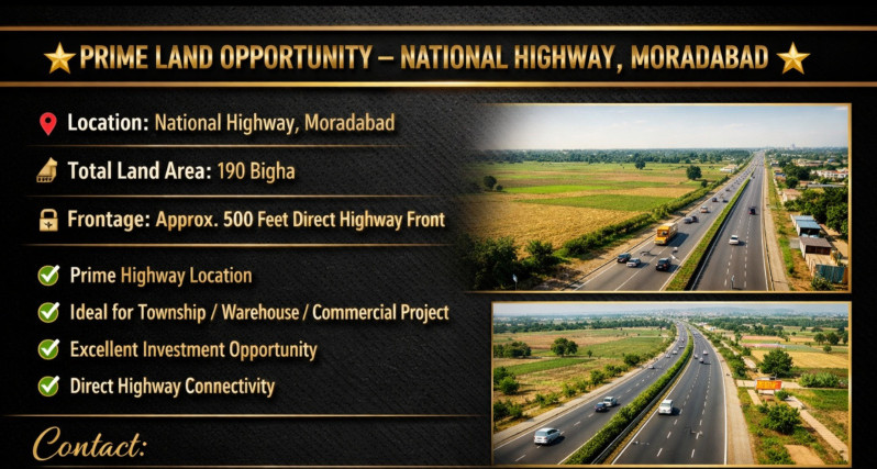  190 Bigha Agricultural/Farm Land for Sale in Prince Road, Moradabad