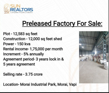 Warehouse for Sale in Morai, Vapi