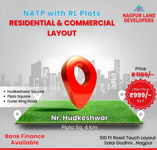  Residential Plot 1600 Sq.ft. for Sale in Hudkeshwar Road, Nagpur