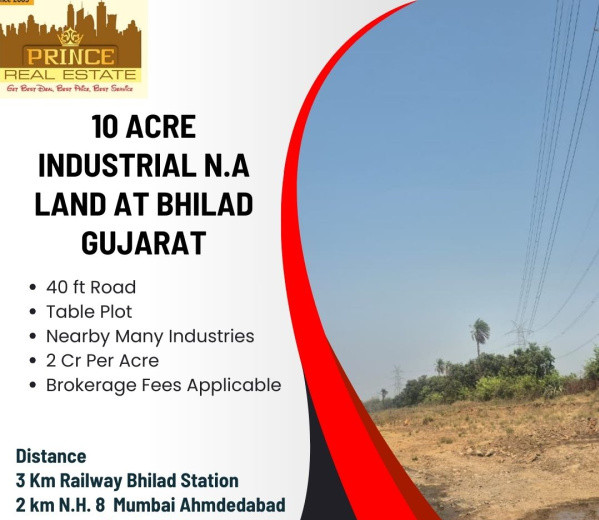  10 Acre Industrial Land for Sale in Bhilad, Valsad