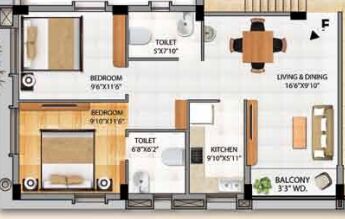 2 BHK Apartment 935 Sq.ft. for Sale in Dunlop, Kolkata