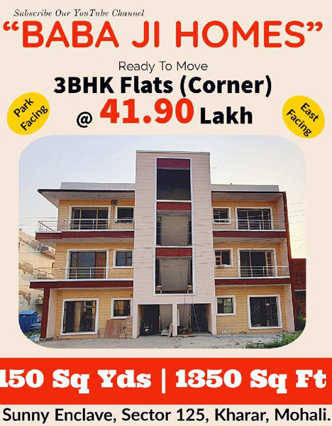 3 BHK Builder Floor 1250 Sq.ft. for Sale in Sunny Enclave, Mohali