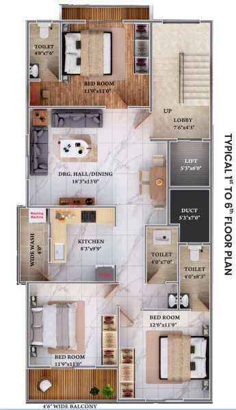 3 BHK 1450 Sq.ft. Apartment for Sale in Manewada, Nagpur