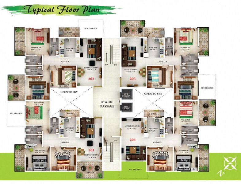 3 BHK 1600 Sq.ft. Apartment for Sale in Pandey Layout, Nagpur