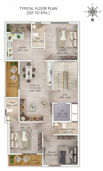 3 BHK 1450 Sq.ft. Apartment for Sale in Narendra Nagar, Nagpur