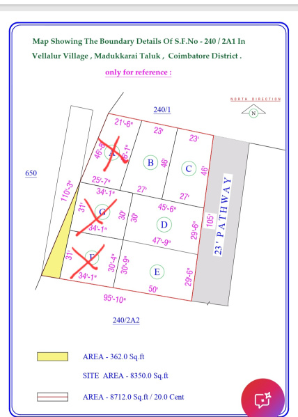  1526 Sq.ft. Residential Plot for Sale in Vellalur, Coimbatore