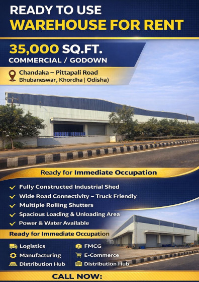  50000 Sq.ft. Warehouse for Rent in Kateni Square, Bhubaneswar