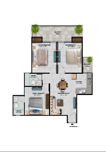 3 BHK Apartment 645 Sq.ft. for Sale in Sector 85 Faridabad