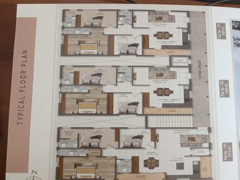 3 BHK 1915 Sq.ft. Apartment for Sale in Mangalam, Tirupati