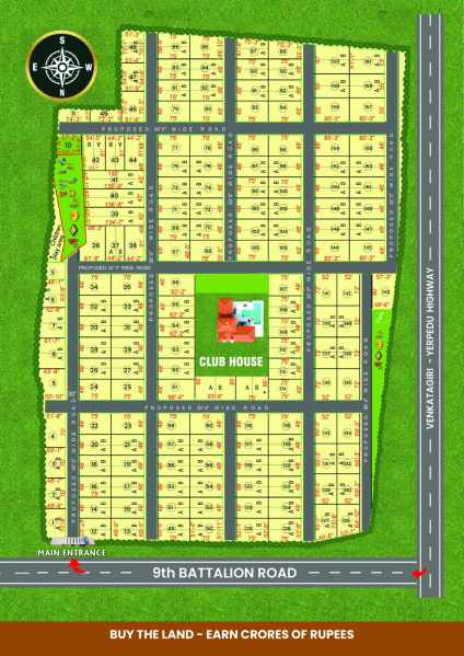 3600 Sq.ft. Residential Plot for Sale in Yerpedu, Tirupati