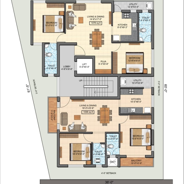 2 BHK Apartment 1036 Sq.ft. for Sale in Sembakkam, Chennai