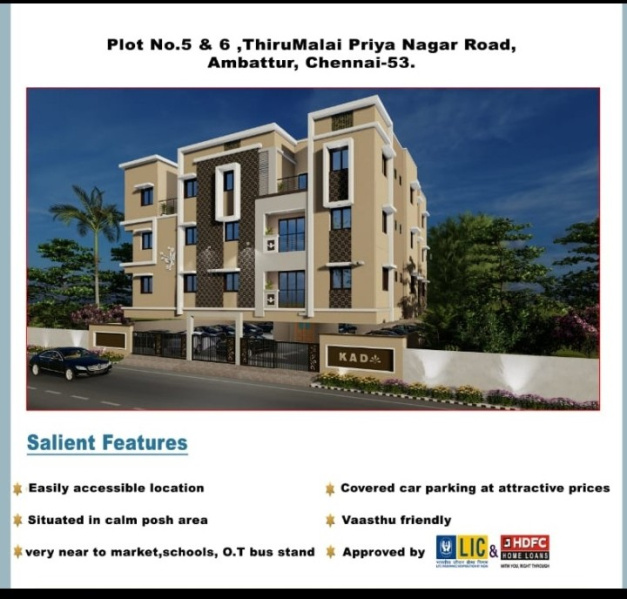 2 BHK Apartment 771 Sq.ft. for Sale in Ambattur, Chennai