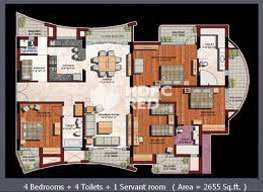 4 BHK Apartment 2655 Sq.ft. for Sale in Ahinsa Khand 1, Indirapuram, Ghaziabad